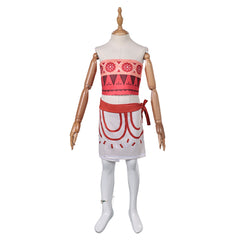 Kids Children Moana 2 (2024) Simea Red Top Skirt Outfits Cosplay Costume