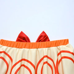 Kids Children Moana (2024) Moana Orange Patterned Swimsuit Cosplay Costume Outfits