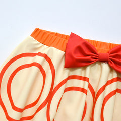 Kids Children Moana (2024) Moana Orange Patterned Swimsuit Cosplay Costume Outfits