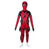 Kids Children Movie Deadpool & Wolverine (2024) Deadpool Red Outfits Cosplay Costume Halloween Carnival Suit