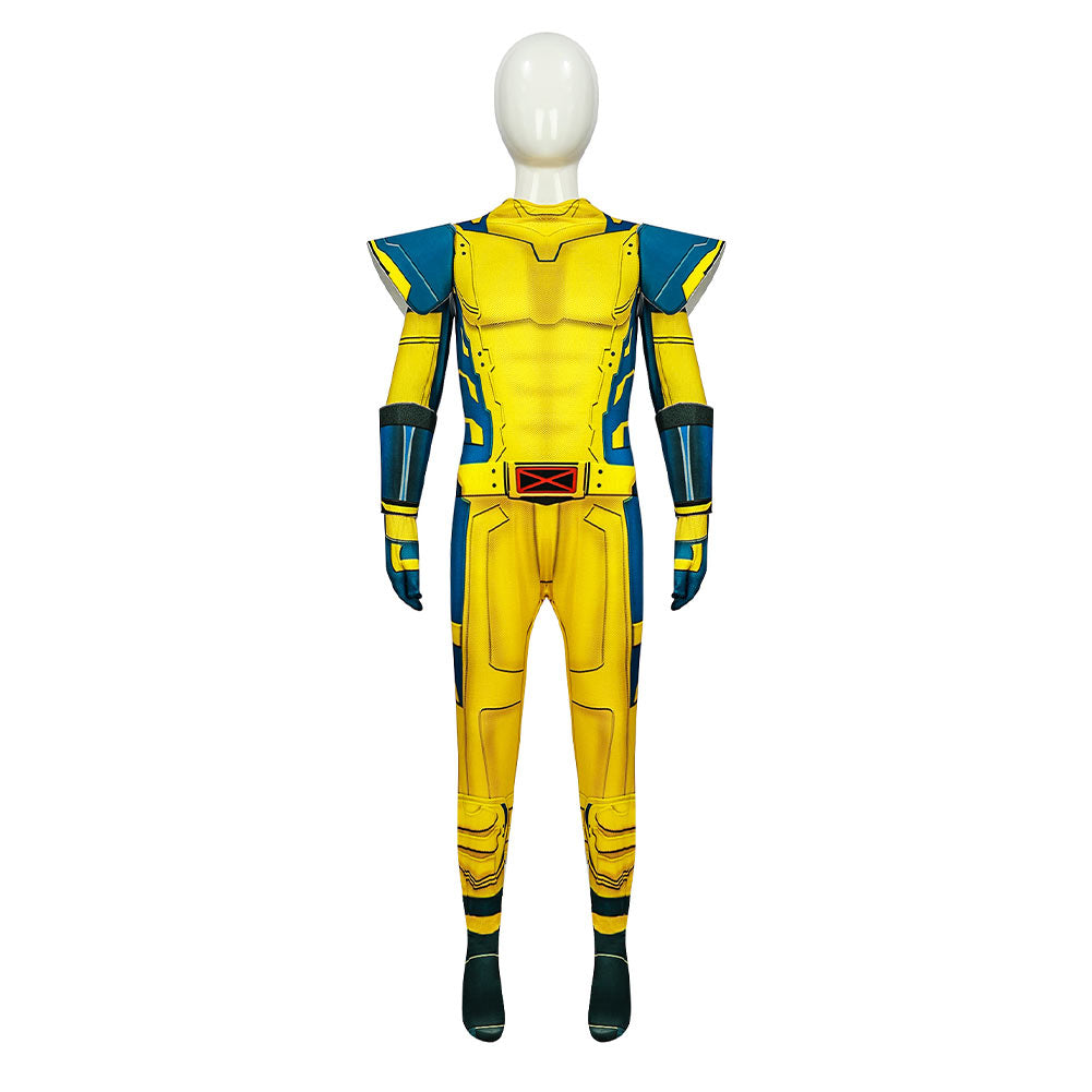 Kids Children Movie Deadpool & Wolverine (2024) Logan Howlett Jumpsuit Outfits Cosplay Costume Halloween Carnival Suit