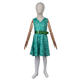 Kids Children Movie Inside Out 2 (2024) Disgust Dress Belt Outfits Cosplay Costume Halloween Carnival Suit