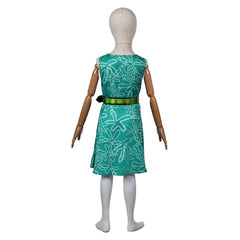 Kids Children Movie Inside Out 2 (2024) Disgust Dress Belt Outfits Cosplay Costume Halloween Carnival Suit