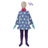 Kids Children Movie Inside Out 2 (2024) Envy Blue Dress Set Outfits Cosplay Costume Halloween Carnival Suit
