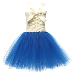 Kids Children Movie Inside Out 2 (2024) Sadness Blue Tutu Dress Outfits Cosplay Costume Halloween Carnival Suit