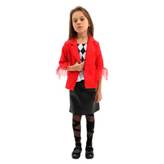 Kids Children Movie Joker 2 Joker: Folie à Deux (2024) Harley Quinn Red Suit Outfits Cosplay Costume Halloween Carnival