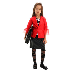 Kids Children Movie Joker 2 Joker: Folie à Deux (2024) Harley Quinn Red Suit Outfits Cosplay Costume Halloween Carnival