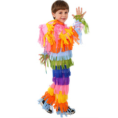 Kids Children Pinata Colorful Jumpsuit Hooded Outfits Cosplay Costume Carnival Suit