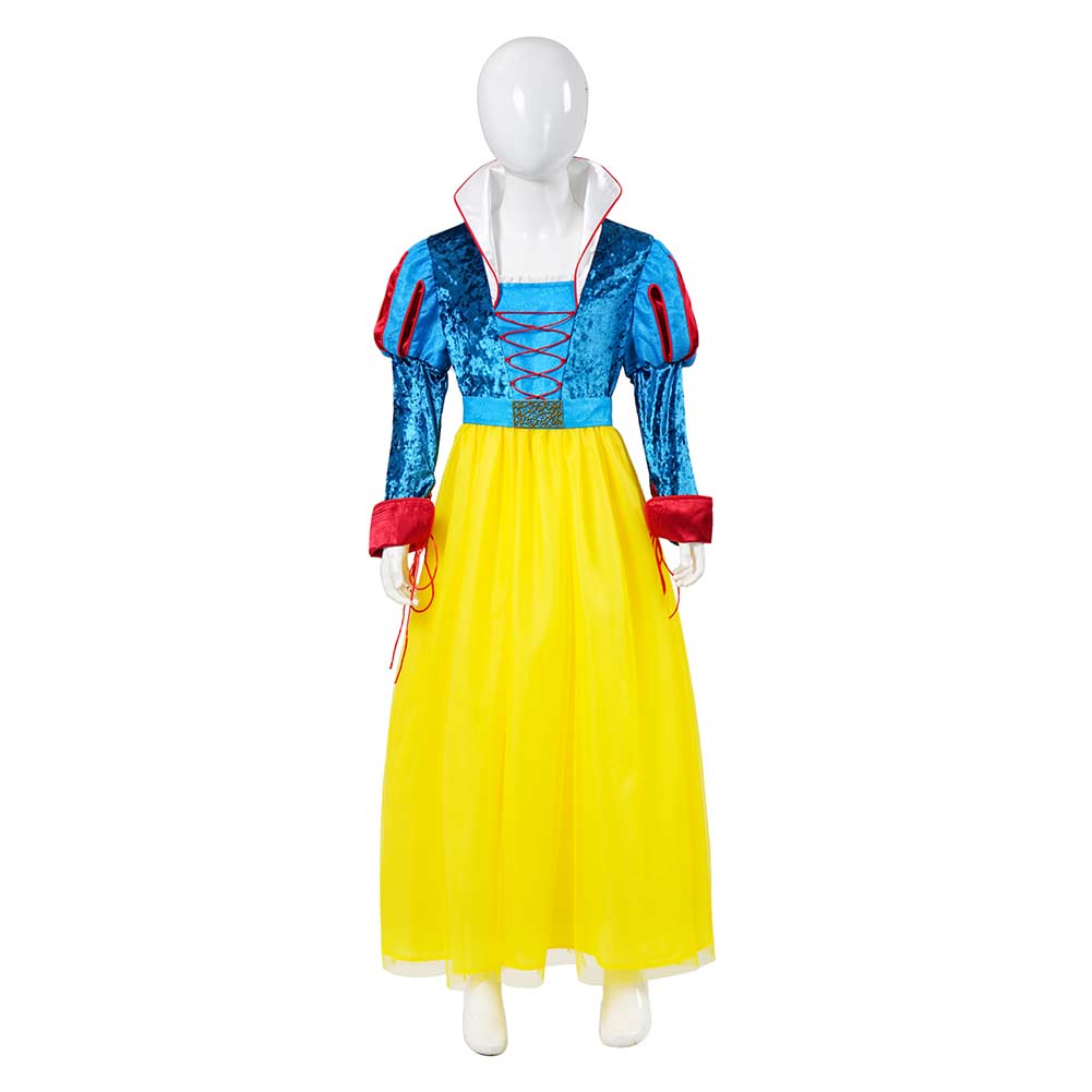 Kids Children Snow White (2025) Princess Blue Yellow Dress Outfits Cosplay Costume