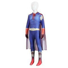 Kids Children The Boys Homelander Blue Jumpsuit Cloak Outfits Cosplay Costume