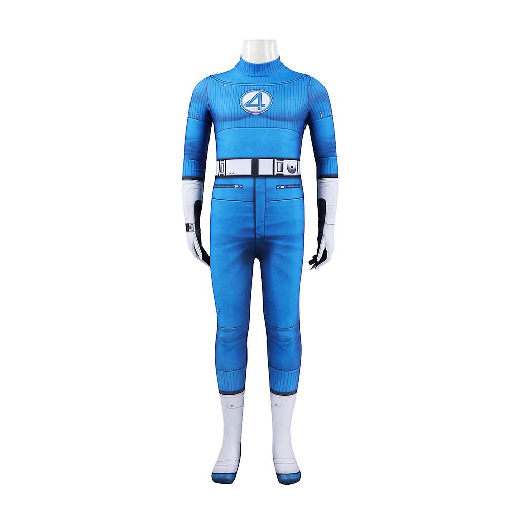Kids Children The Fantastic Four: First Steps (2025) Mister Fantastic Jumpsuit Cosplay Costume