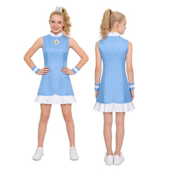 Kids Children The Super Mario (2026) Princess Rosalina Blue Sports Outfits Cosplay Costume