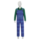 Kids Children The Super Mario Galaxy Movie (2026) Luigi Blue Overalls Set Outfits Cosplay Costume