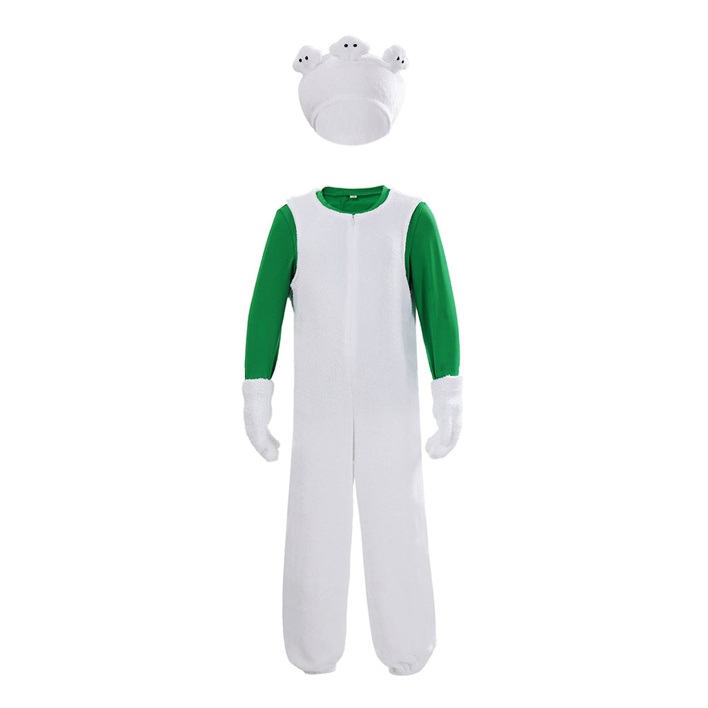 Kids Children The Super Mario Galaxy Movie (2026) Luigi White Green Set Outfits Cosplay Costume