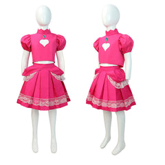 Kids Children The Super Mario Galaxy Movie (2026) Princess Peach Pink Outfits Cosplay Costume