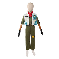 Kids Children The Super Mario Galaxy Movie (2026) Star Fox McCloud Green Jumpsuit Set Outfits Cosplay Costume