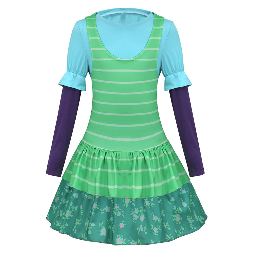 Kids Children Toy Story (2026) Bonnie Anderson Green Dress Set Outfits Cosplay Costume