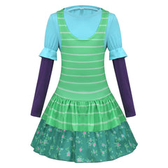 Kids Children Toy Story (2026) Bonnie Anderson Green Dress Set Outfits Cosplay Costume
