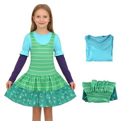 Kids Children Toy Story (2026) Bonnie Anderson Green Dress Set Outfits Cosplay Costume