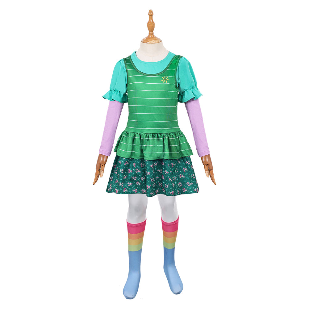 Kids Children Toy Story (2026) Bonnie Green Dress Set Outfits Cosplay Costume
