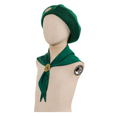 Kids Children Troop Beverly Hills Scouts Green Hat Scarf Set Cosplay Accessories Props