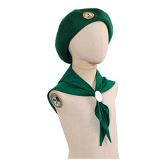 Kids Children Troop Beverly Hills Scouts Green Hat Scarf Set Cosplay Accessories Props