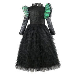 Kids Children Wicked Elphaba Black Lace Dress Cloak Outfits Cosplay Costume