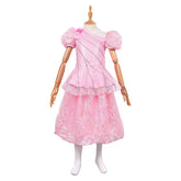 Kids Children Wicked: For Good (2025) Glinda Young Pink Skirt Set Outfits Cosplay Costume
