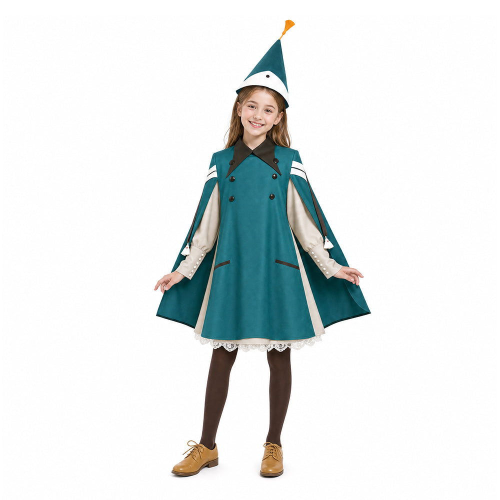 Kids Children Witch Hat Atelier (2026) Coco Cyan Cloak Witch Set Outfits Cosplay Costume