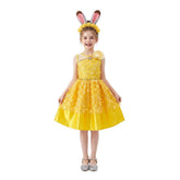 Kids Children Zootopia 2 Judy Yellow Dress Headband Set Outfits Cosplay Costume