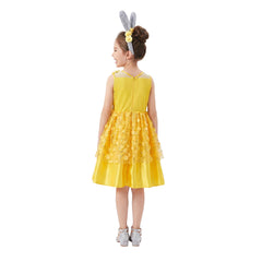 Kids Children Zootopia 2 Judy Yellow Dress Headband Set Outfits Cosplay Costume