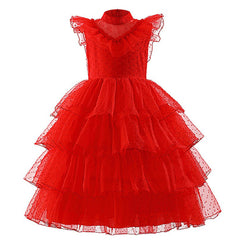 Kids Movie Beetlejuice 2 (2024) Lydia Red Wedding Dress Cosplay Costume Outfits Halloween Carnival Suit