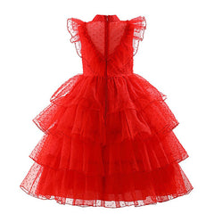 Kids Movie Beetlejuice 2 (2024) Lydia Red Wedding Dress Cosplay Costume Outfits Halloween Carnival Suit