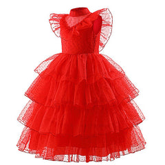 Kids Movie Beetlejuice 2 (2024) Lydia Red Wedding Dress Cosplay Costume Outfits Halloween Carnival Suit