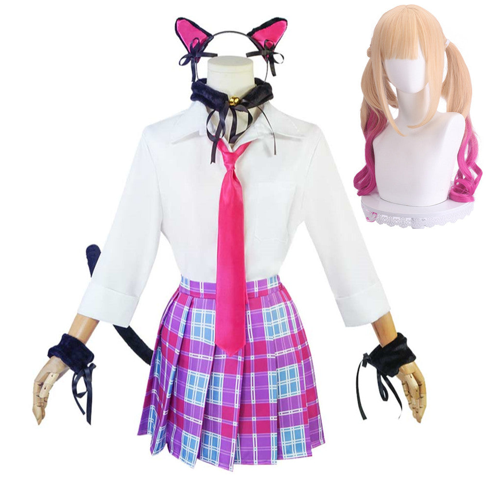 Kitagawa Marin Cat Girl Pink Skirt Ears Set Outfits Cosplay Costume