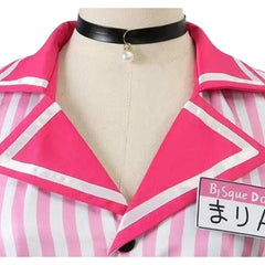 Kitagawa Marin Pink Striped Waitress Dress Set Outfits Cosplay Costume