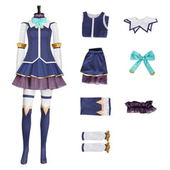 KonoSuba Season 3 (2024) Aqua Blue Dress Set Outfits Cosplay Costume