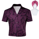 KPop Demon Hunters (2025) Abby Saja Black Purple Shirt Cosplay Costume