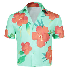 KPop Demon Hunters (2025) Abby Saja Green Flower Shirt Cosplay Costume