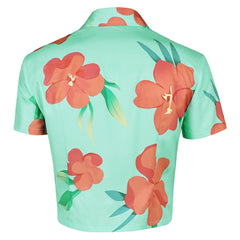 KPop Demon Hunters (2025) Abby Saja Green Flower Shirt Cosplay Costume