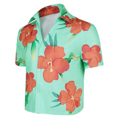 KPop Demon Hunters (2025) Abby Saja Green Flower Shirt Cosplay Costume