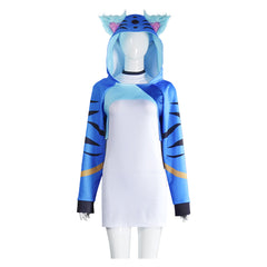 KPop Demon Hunters (2025) Blue Derpy Tiger Hoodie Jacket Set Outfits Cosplay Costume