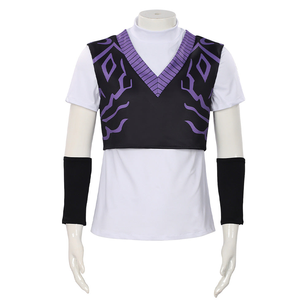 KPop Demon Hunters (2025) Mystery Saja Black Purple Vest Top Set Outfits Cosplay Costume