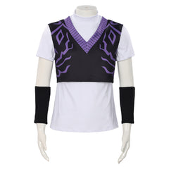 KPop Demon Hunters (2025) Mystery Saja Black Purple Vest Top Set Outfits Cosplay Costume
