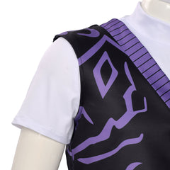 KPop Demon Hunters (2025) Mystery Saja Black Purple Vest Top Set Outfits Cosplay Costume