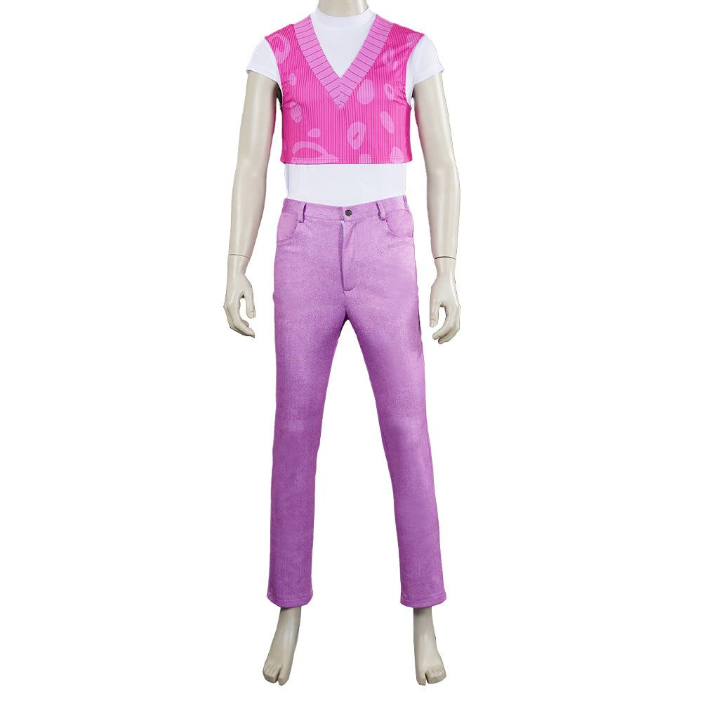 KPop Demon Hunters (2025) Mystery Saja Pink Vest Trousers Set Outfits Cosplay Costume