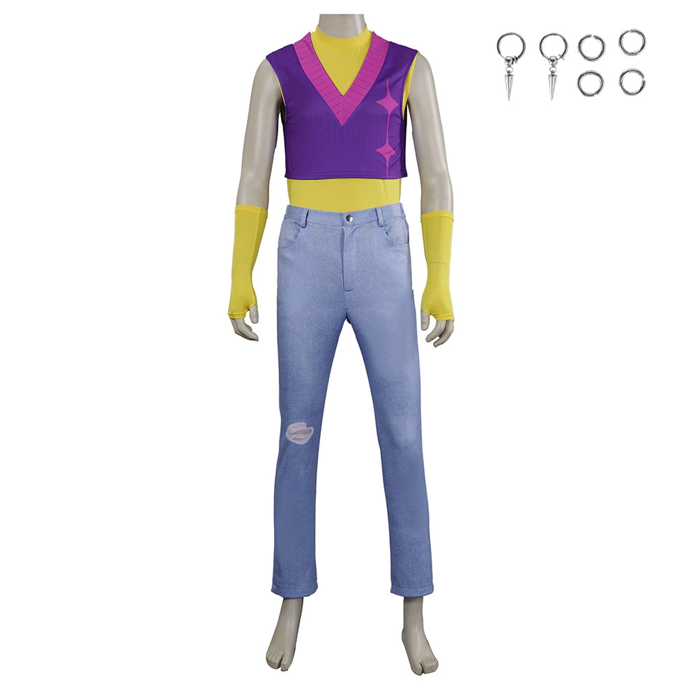 Mystery Purple Top Trousers Set Outfits Cosplay Costume