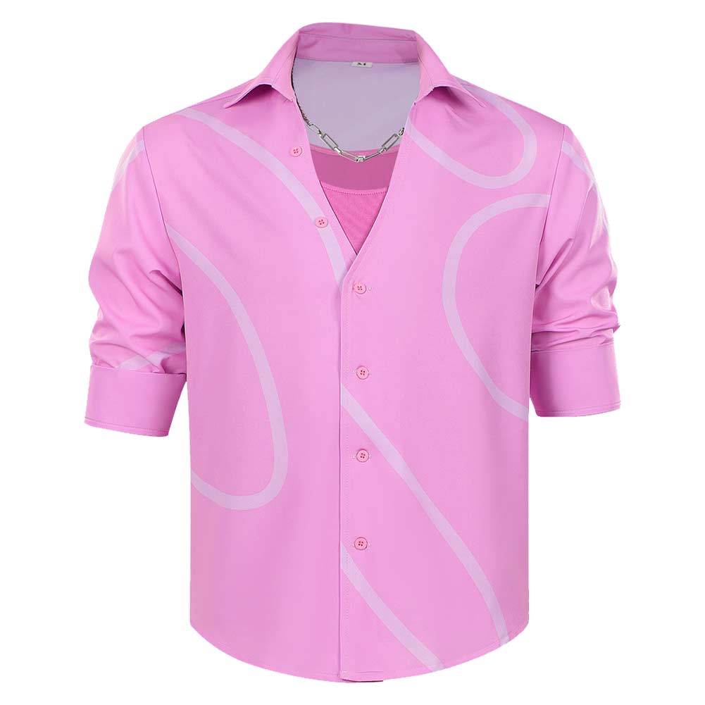 KPop Demon Hunters (2025) Romance Saja Pink Shirt Vest Necklace Set Cosplay Costume