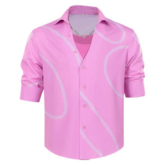 KPop Demon Hunters (2025) Romance Saja Pink Shirt Vest Necklace Set Cosplay Costume