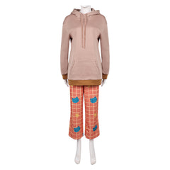KPop Demon Hunters (2025) Rumi Brown Hoodie Orange Pants Sleepwear Cosplay Costume